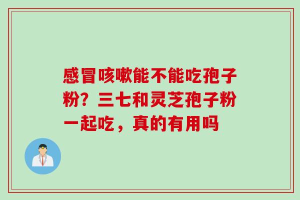 感冒咳嗽能不能吃孢子粉？三七和灵芝孢子粉一起吃，真的有用吗