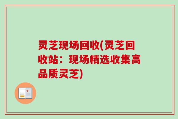 灵芝现场回收(灵芝回收站：现场精选收集高品质灵芝)
