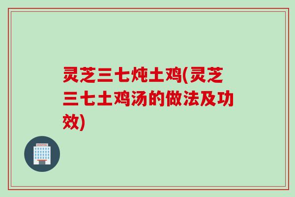灵芝三七炖土鸡(灵芝三七土鸡汤的做法及功效)