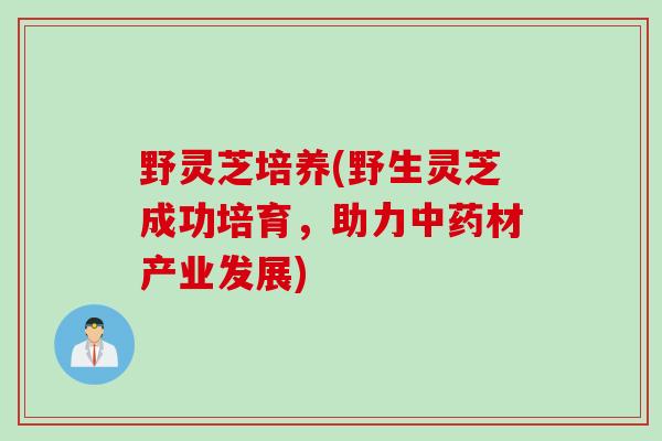野灵芝培养(野生灵芝成功培育,助力材产业发展) 野灵芝培养(野生灵芝成功培育,助力材产业发展)