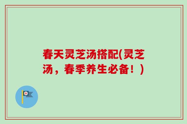 春天灵芝汤搭配(灵芝汤，春季养生必备！)