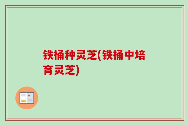 铁桶种灵芝(铁桶中培育灵芝) 铁桶种灵芝(铁桶中培育灵芝)