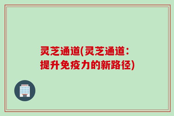 灵芝通道(灵芝通道：提升免疫力的新路径)