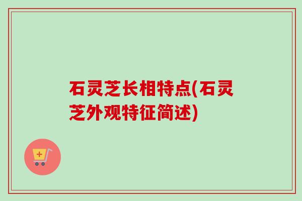 石灵芝长相特点(石灵芝外观特征简述)