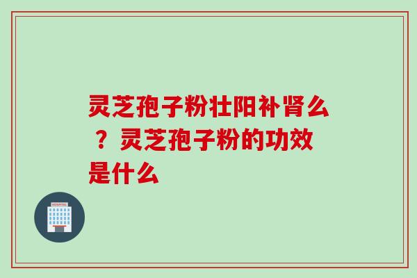 灵芝孢子粉壮阳补肾么 ？灵芝孢子粉的功效是什么
