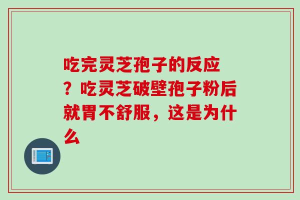 吃完灵芝孢子的反应 ？吃灵芝破壁孢子粉后就胃不舒服，这是为什么