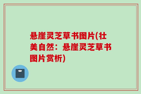 悬崖灵芝草书图片(壮美自然：悬崖灵芝草书图片赏析)