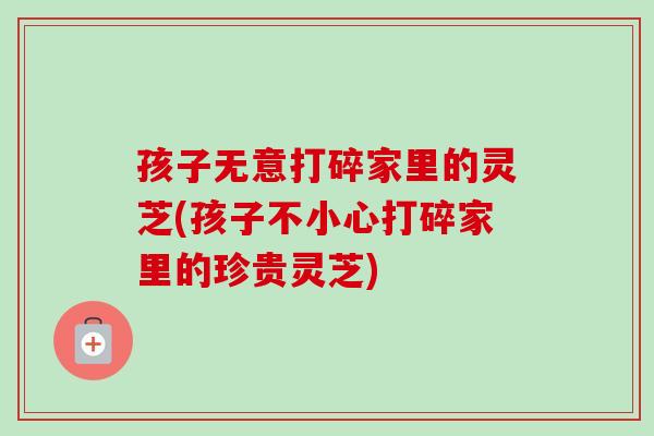 孩子无意打碎家里的灵芝(孩子不小心打碎家里的珍贵灵芝)