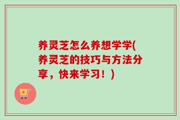养灵芝怎么养想学学(养灵芝的技巧与方法分享，快来学习！)