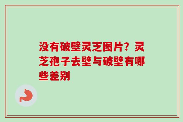 没有破壁灵芝图片？灵芝孢子去壁与破壁有哪些差别