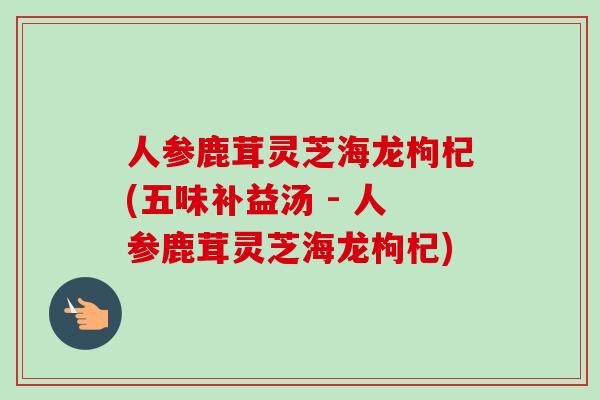 人参鹿茸灵芝海龙枸杞(五味补益汤 - 人参鹿茸灵芝海龙枸杞)