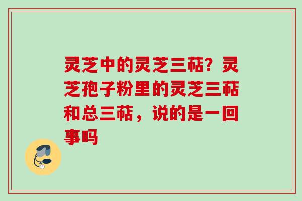 灵芝中的灵芝三萜？灵芝孢子粉里的灵芝三萜和总三萜，说的是一回事吗