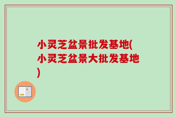 小灵芝盆景批发基地(小灵芝盆景大批发基地)
