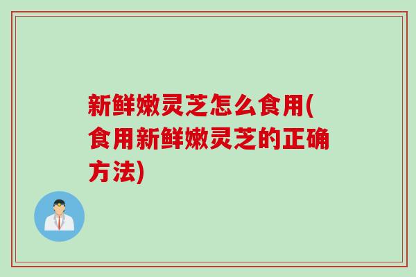 新鲜嫩灵芝怎么食用(食用新鲜嫩灵芝的正确方法)