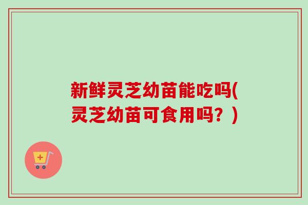 新鲜灵芝幼苗能吃吗(灵芝幼苗可食用吗？)