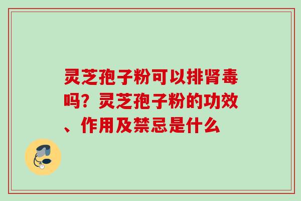 灵芝孢子粉可以排肾毒吗？灵芝孢子粉的功效、作用及禁忌是什么