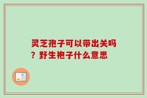 灵芝孢子可以带出关吗？野生袍子什么意思