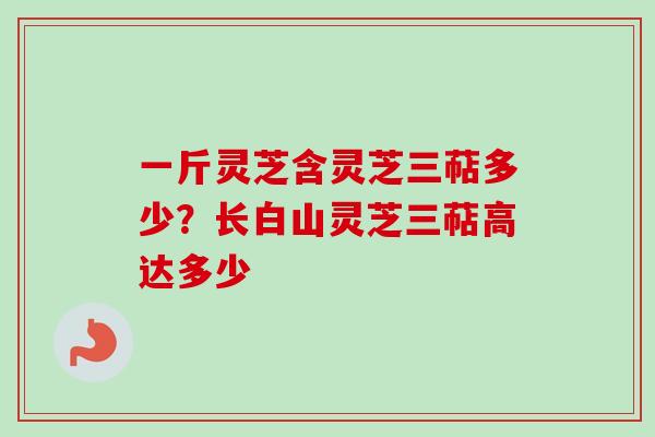 一斤灵芝含灵芝三萜多少？长白山灵芝三萜高达多少