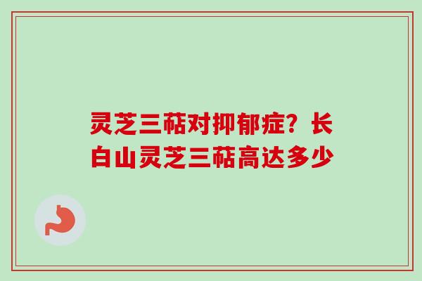 灵芝三萜对抑郁症？长白山灵芝三萜高达多少
