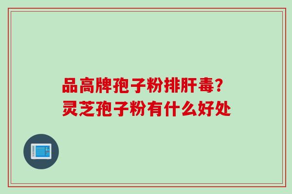 品高牌孢子粉排肝毒？灵芝孢子粉有什么好处