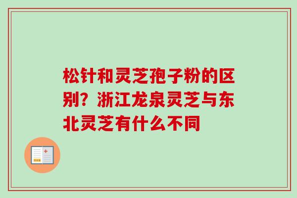 松针和灵芝孢子粉的区别？浙江龙泉灵芝与东北灵芝有什么不同