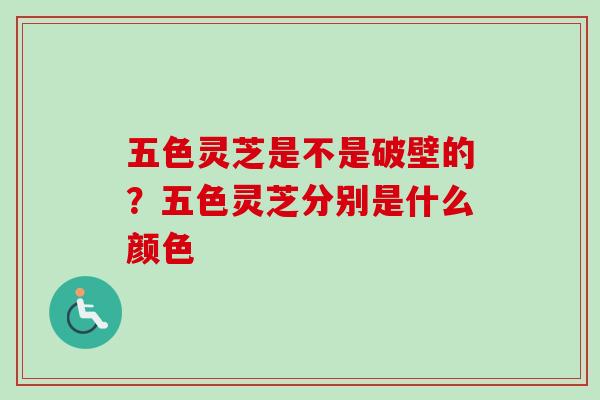 五色灵芝是不是破壁的？五色灵芝分别是什么颜色