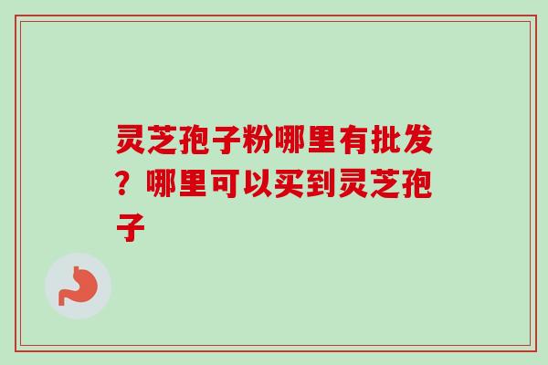 灵芝孢子粉哪里有批发？哪里可以买到灵芝孢子