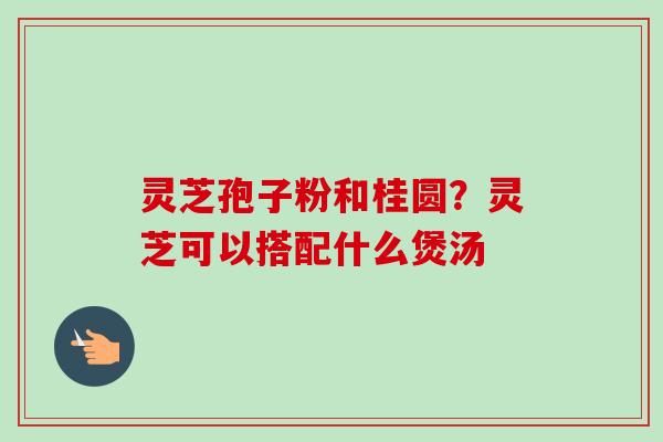 灵芝孢子粉和桂圆？灵芝可以搭配什么煲汤