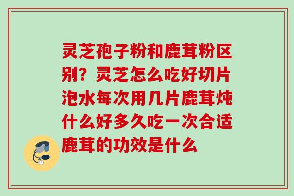 灵芝孢子粉和鹿茸粉区别？灵芝怎么吃好切片泡水每次用几片鹿茸炖什么好多久吃一次合适鹿茸的功效是什么