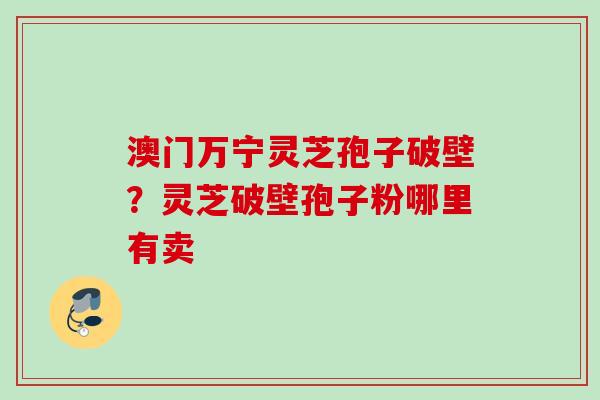 澳门万宁灵芝孢子破壁？灵芝破壁孢子粉哪里有卖