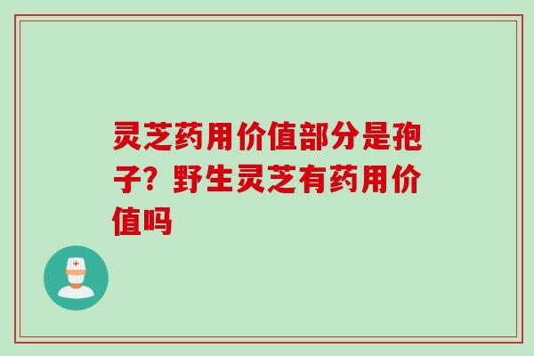 灵芝药用价值部分是孢子？野生灵芝有药用价值吗