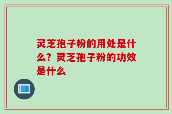 灵芝孢子粉的用处是什么?灵芝孢子粉的功效是什么 灵芝孢子粉的用处是什么?灵芝孢子粉的功效是什么