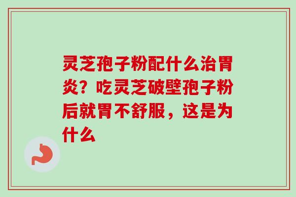灵芝孢子粉配什么治胃炎？吃灵芝破壁孢子粉后就胃不舒服，这是为什么