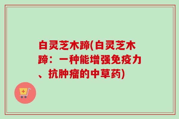 白灵芝木蹄(白灵芝木蹄：一种能增强免疫力、抗肿瘤的中草药)