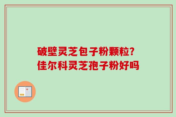 破壁灵芝包子粉颗粒？佳尔科灵芝孢子粉好吗
