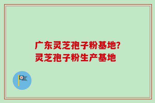 广东灵芝孢子粉基地？灵芝孢子粉生产基地