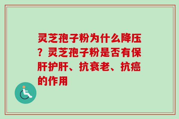 灵芝孢子粉为什么降压？灵芝孢子粉是否有保肝护肝、抗衰老、抗癌的作用