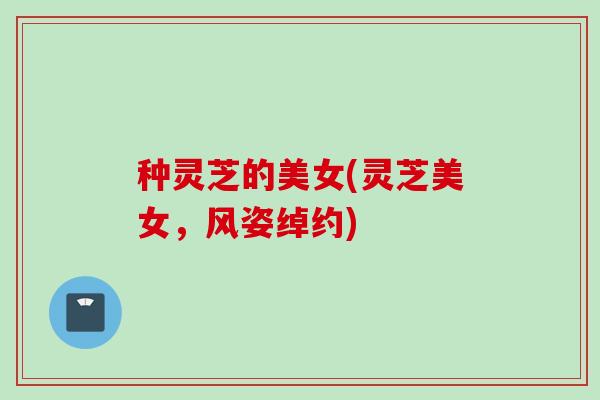 种灵芝的美女(灵芝美女，风姿绰约)