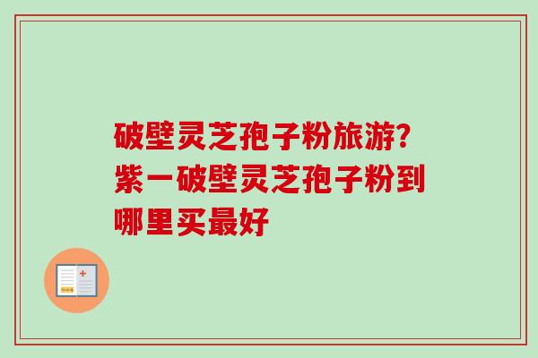 破壁灵芝孢子粉旅游？紫一破壁灵芝孢子粉到哪里买最好