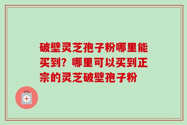 破壁灵芝孢子粉哪里能买到？哪里可以买到正宗的灵芝破壁孢子粉