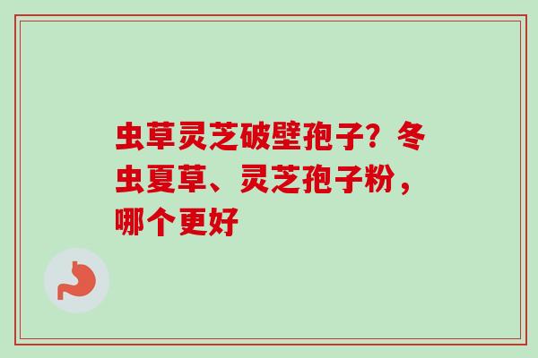虫草灵芝破壁孢子？冬虫夏草、灵芝孢子粉，哪个更好