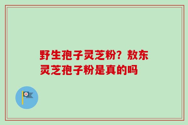 野生孢子灵芝粉？敖东灵芝孢子粉是真的吗
