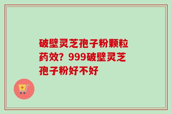 破壁灵芝孢子粉颗粒 药效？999破壁灵芝孢子粉好不好