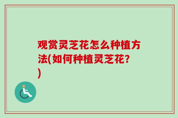 观赏灵芝花怎么种植方法(如何种植灵芝花？)