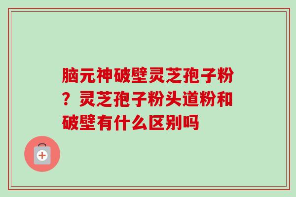 脑元神破壁灵芝孢子粉？灵芝孢子粉头道粉和破壁有什么区别吗