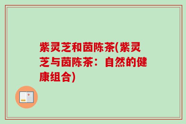紫灵芝和茵陈茶(紫灵芝与茵陈茶：自然的健康组合)