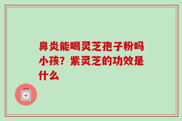鼻炎能喝灵芝孢子粉吗小孩？紫灵芝的功效是什么