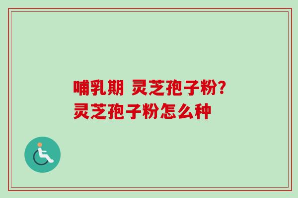 哺乳期 灵芝孢子粉？灵芝孢子粉怎么种