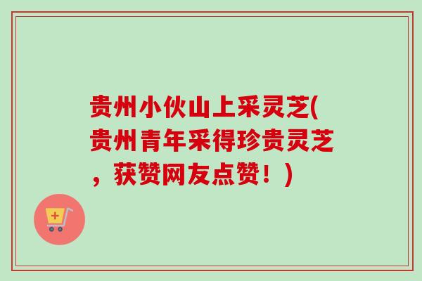 贵州小伙山上采灵芝(贵州青年采得珍贵灵芝，获赞网友点赞！)