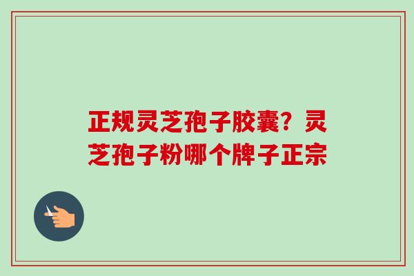 正规灵芝孢子胶囊？灵芝孢子粉哪个牌子正宗